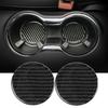 For Ford Mustang 2015- Cup Holder Coasters Pad Waterproof Real Carbon Fiber