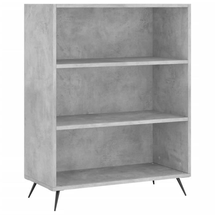 VidaXL Bibliothèque gris béton 69,5x32,5x90 cm bois d'ingénierie 828336