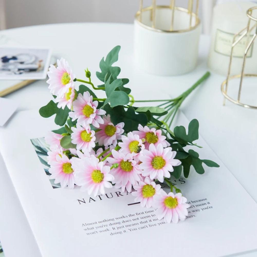 21 Heads Artificialflower Autumn Silk Daisy Bouquet Decor Vase Home Wedding Decor Household Products Holiday Party DIY Gift Box