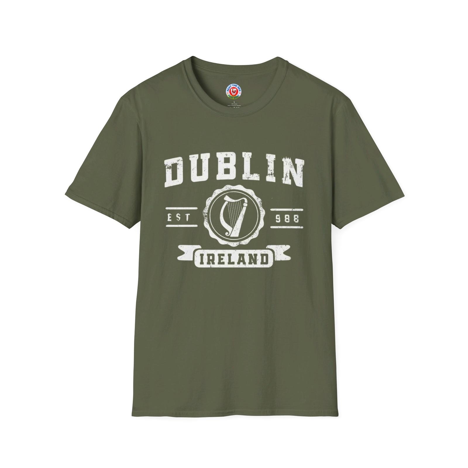DUBLIN IRELAND est 988 Irish Dublin tee Unisex Softstyle T-Shirt S