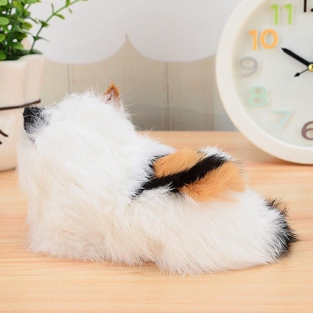 Cartoon Simulation Cat Doll Cozy Fluffy Desktop Decoration Realistic Kitten Decoration  Collectible