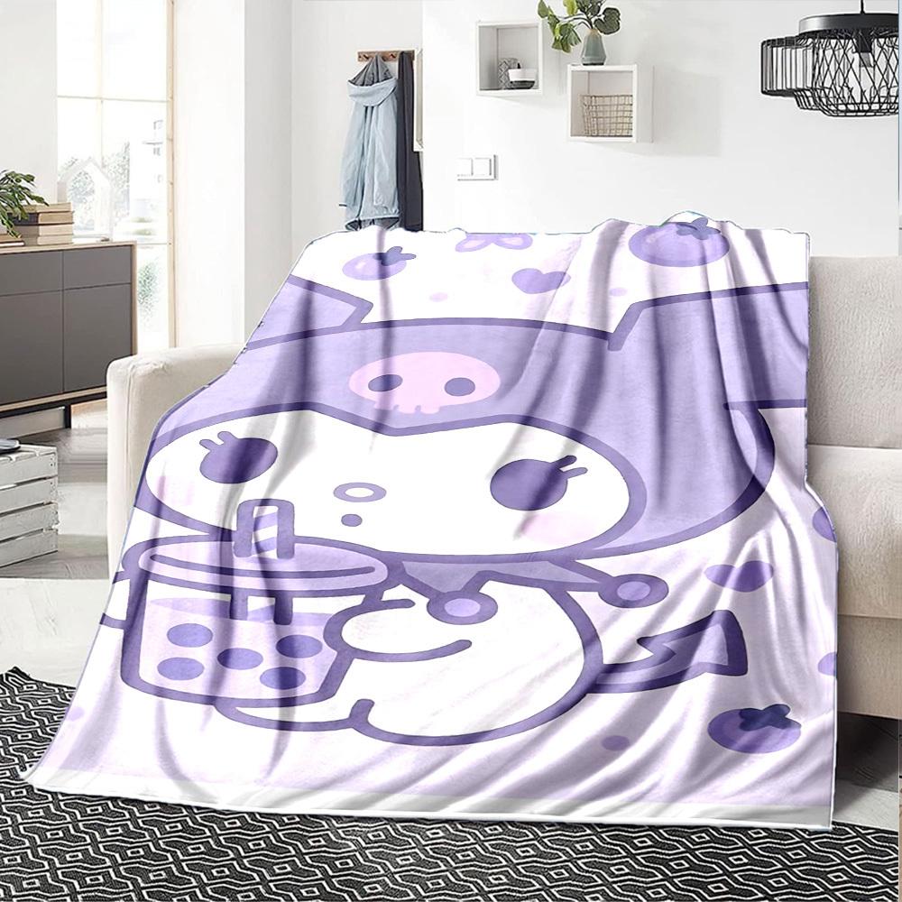 1pc Cute Cartoon Blanket Lightweight Flannel Throw for Sofa Bed Travel Camping Livingroom Office Couch Chair