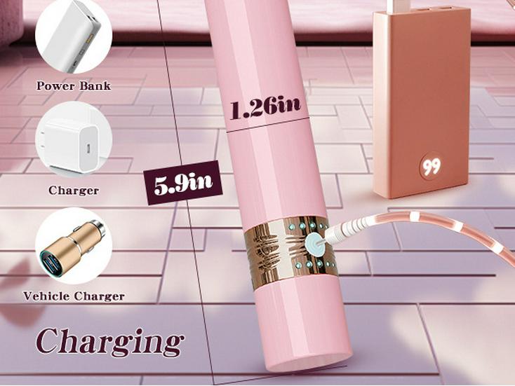 C310 Lippenstift Klitoris Vibrator & Zunge Leckendes Doppelkopf Massagegerät