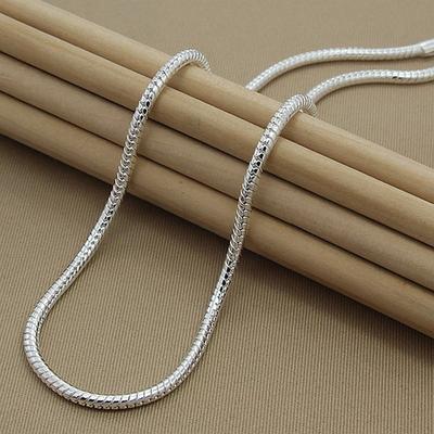 Men 'S 4mm 50cm Silver Snake Chain Necklaces 925 Sterling Silver Jewelry Necklace For Women