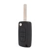 Autoschlüsselgehäuse Schwarz 3 Tasten Klappbare Flipping Schutzhülle Schlüsselanhänger Cover Ersatz für Peugeot 107