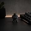 3D Printed Muscle Bear Statue Matte Black Fitness Ornament for Office Bookshelf Gym