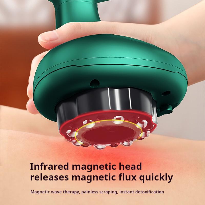 3-in-1 Wireless Magnetic Gua Sha Massager with Heat & Cupping Therapy – 6-Level Adjustable for Pain Relief & Detox