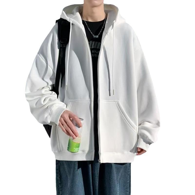 Autumn Winter Hooded Cardigan Sweatshirt for Men New Trendy Brand Loose Casual Jacket Top