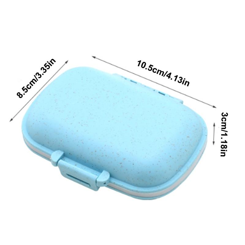 2Pcs 8 Compartments Travel Pills Organizers Plastic Daily Pills Case Box Portable Pills Container Medicine Vitamin Organizers