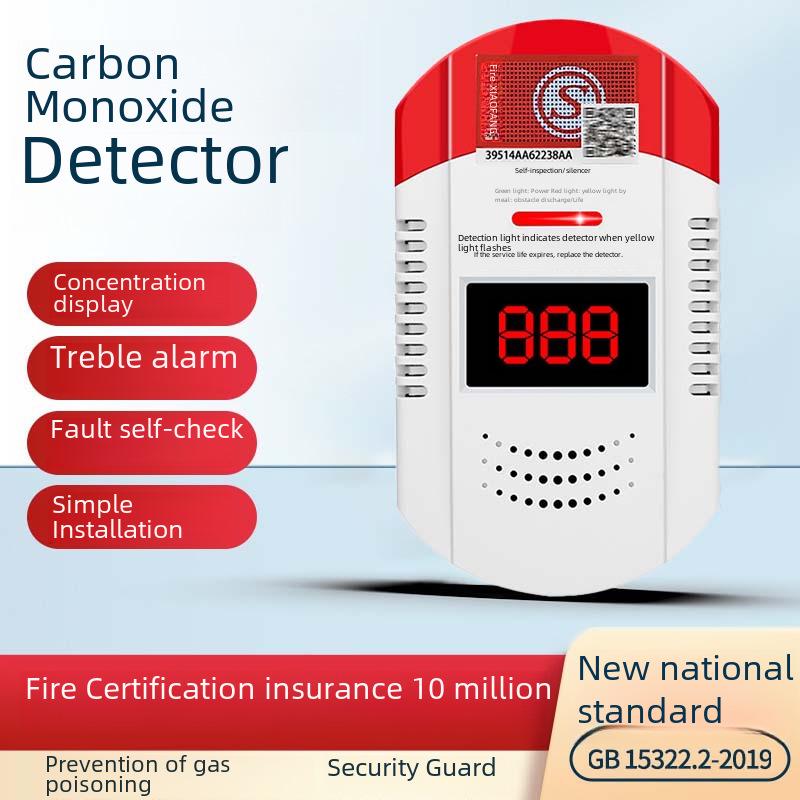 Zasilany bateryjnie wewnętrzny detektor tlenku węgla i gazu