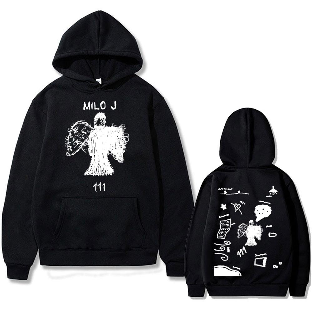 Rapper Milo J 111 Album Graphic Hoodie Men Women Hip Hop Fashion Oversized Hooded Sweatshirt Men's Casual Fleece Cotton Hoodies