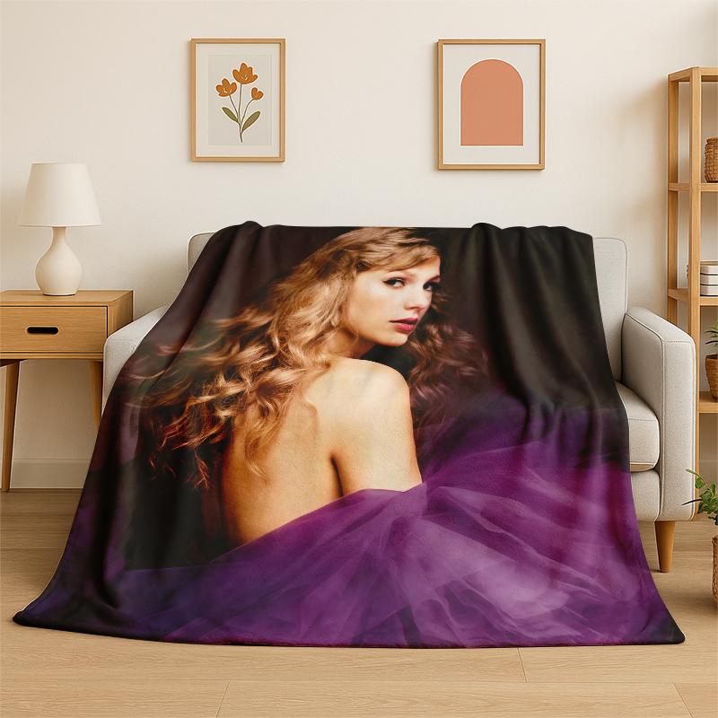 

Singer T-Taylor Singer Music Flannel Blanket Soft Warm Throw Blanket for Bedroom Living Room Bed Travel Camping Picnic Gift 75x90cm