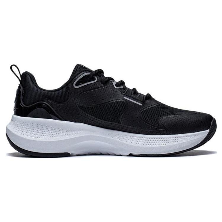 Li Ning SOFT GO Slip Resistant, Abrasion Resistant, Breathable Low top Casual Shoes Women's Black White AGLT126-2