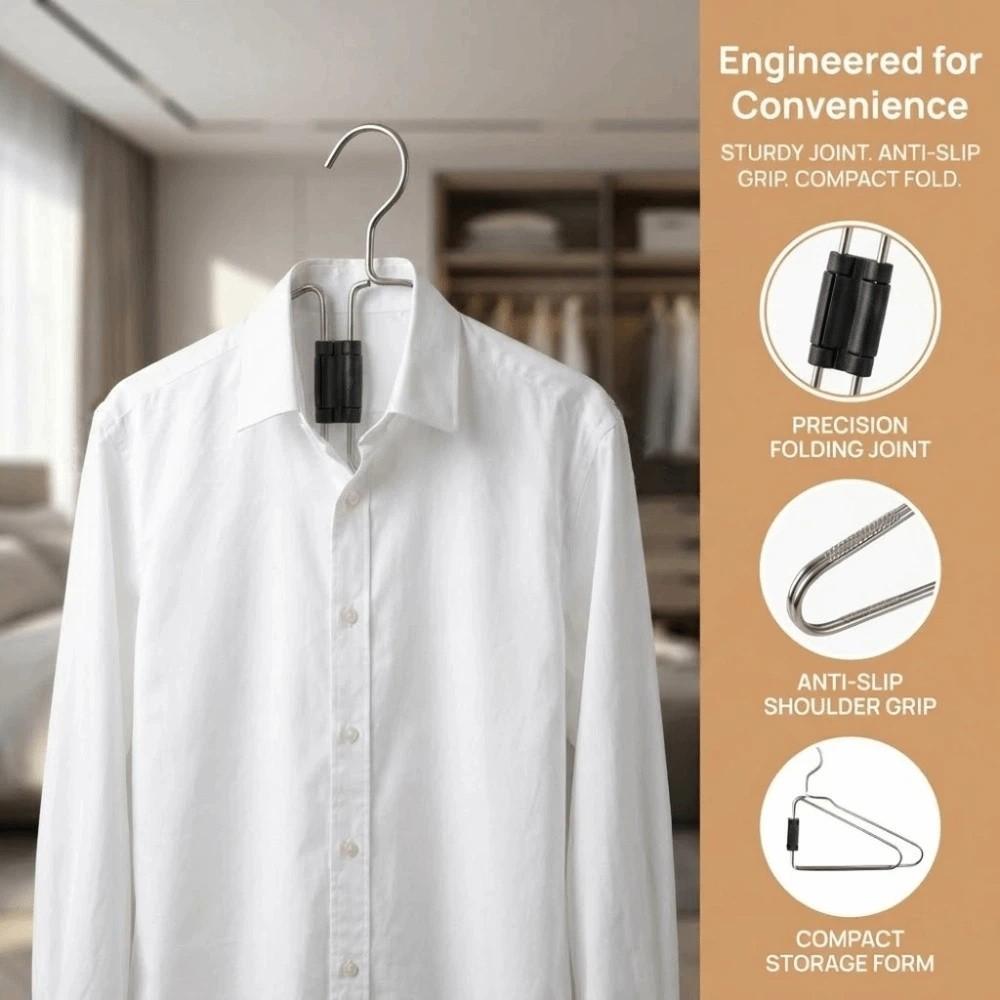 Non-Slip Space Saving Hangers Portable Collapsible Clothes Space Savers For Dorm Room