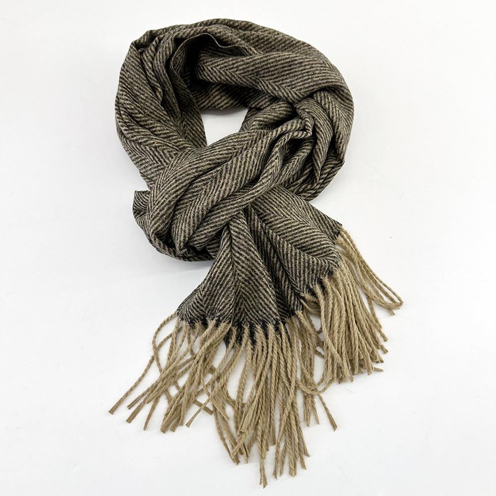 Plaid Scarf Autumn and Winter Women's High End Korean Style Winter Warm Scarf Thickened Imitation Cashmere Shawl