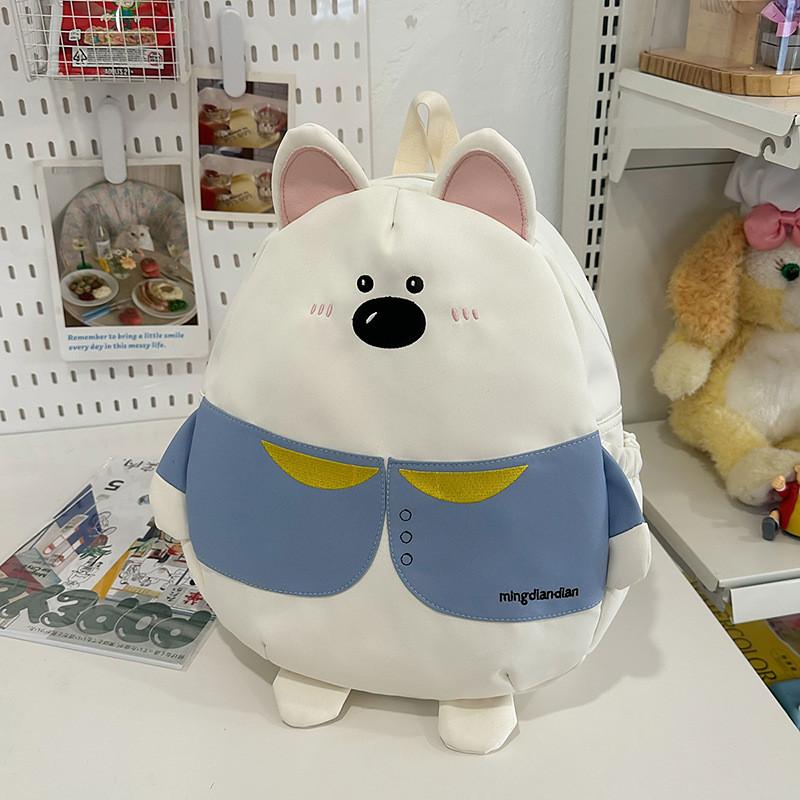 Cartoon Cute Blue Clothebear Design Student Backpack For Children Daily Use