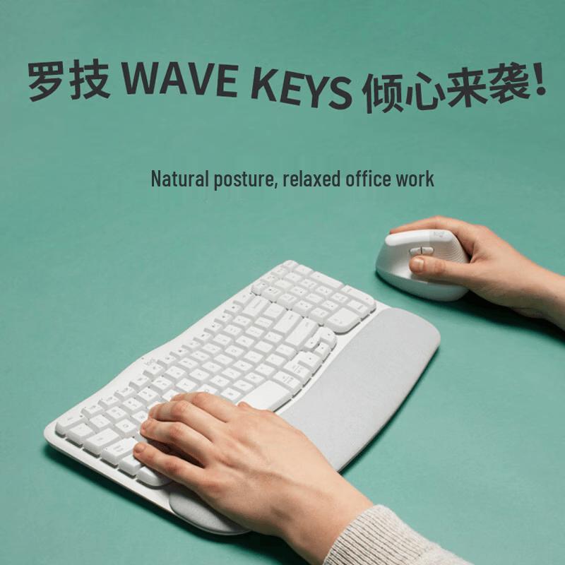 Logitech WAVE KEYS Ergonomic Wired Mechanical Keyboard
