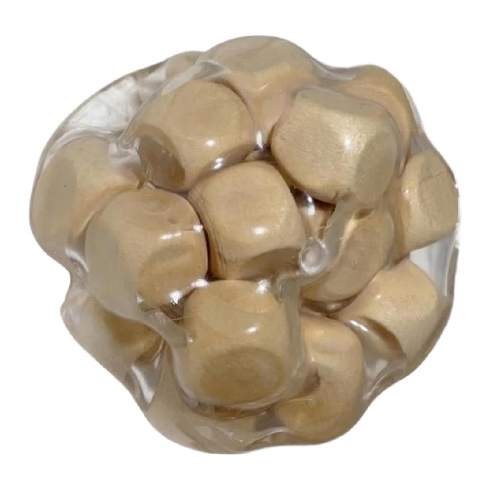Mini Wooden Block Stress Ball Wood Noisy Crunchy Ball Asmr Stress Relief Toy Sturdy Washable Office Stress Relief Break