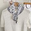 Silk scarf new literary scarf shawl cashew flower headband versatile multi-purpose pearl triangle scarf waist tie