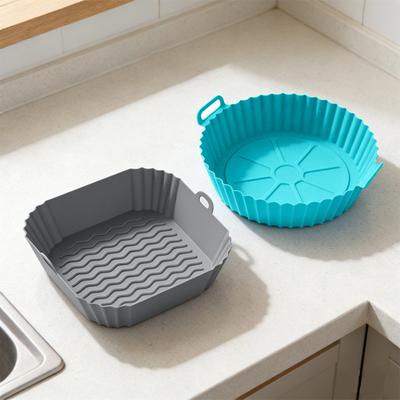 Silicone Air Fryer Tray Reusable Base Mat for 3 To 5LB Air Fryers Heat Resistant Non-Stick Tray Replacement of Parchment Paper