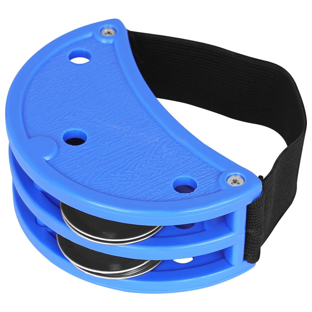 Foot Tambourine 6-Pack Orff Percussion Instrument with Adjustable Strap for Classroom Music Rhythm Training and Performance