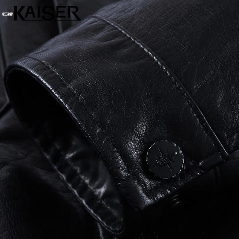 KAISER Men's Genuine Leather Biker Jacket