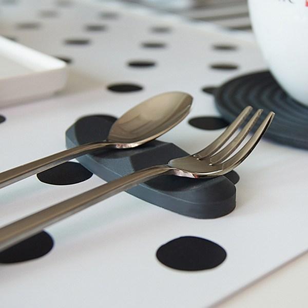 2 Types of Soft Gray Silicone Spoon Rests X 2p, Light Gray, Dark Gray, 1 Set, Korean Popular Tableware