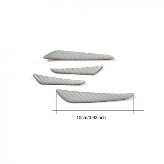 4pcs Anti-Scratch Silver Carbon Fiber Car Door Edge Protector Guards Trims Strip