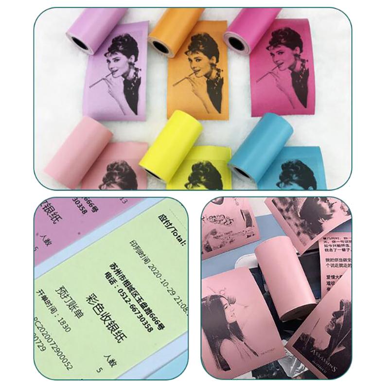 Mini Printer Paper Self-Adhesive Thermal Papers Hd Color Label Printers Photo Inkless Printing