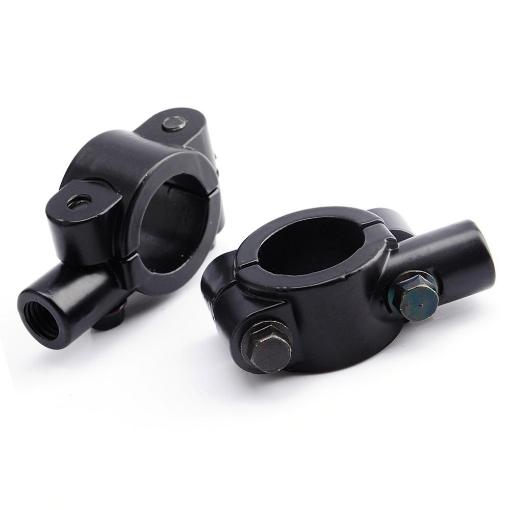 2pcs 7/8"22mm Rearview Mirror Adapter 10mm Thread Mirror Thread Holder Clamp  For Motorcycle