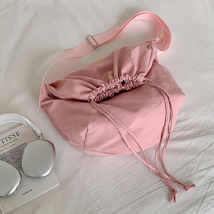 Drawstring Crossbody Shoulder Bag Simple Fashion Bag Versatile Bag Nylon Bags