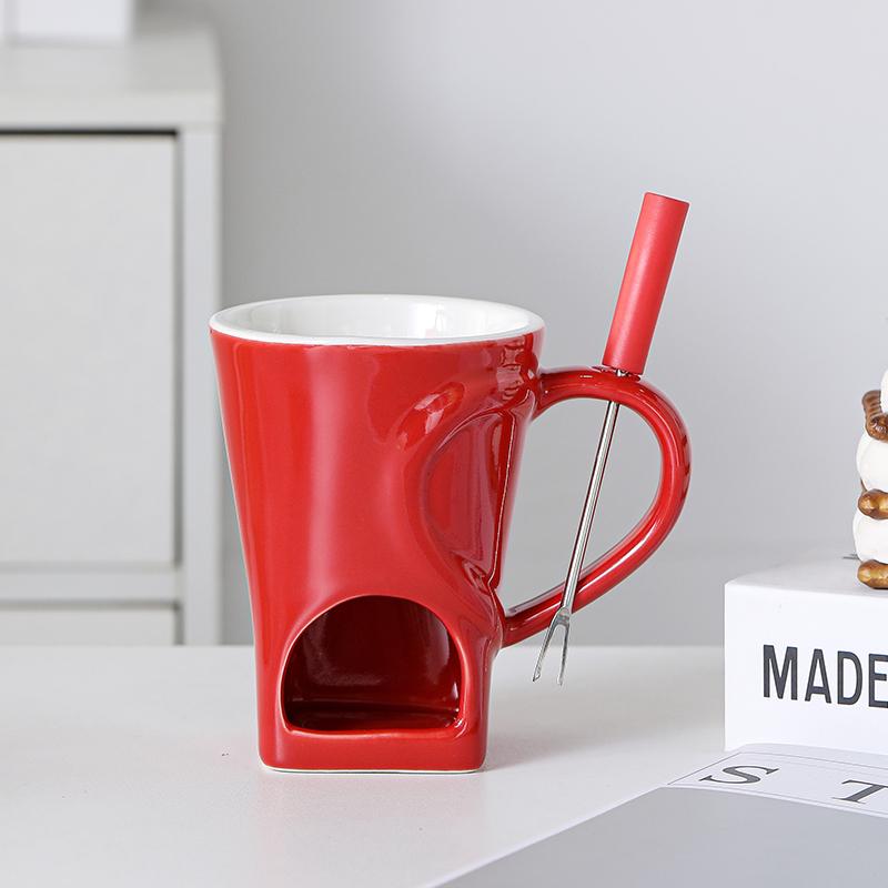 

200ml Chocolate Fondue Mug Melting Cups Hot Pot Ceramic Melted Cups Butter Warmer Heating Tea Light Melt Pot For Candy Chocolate 200ml