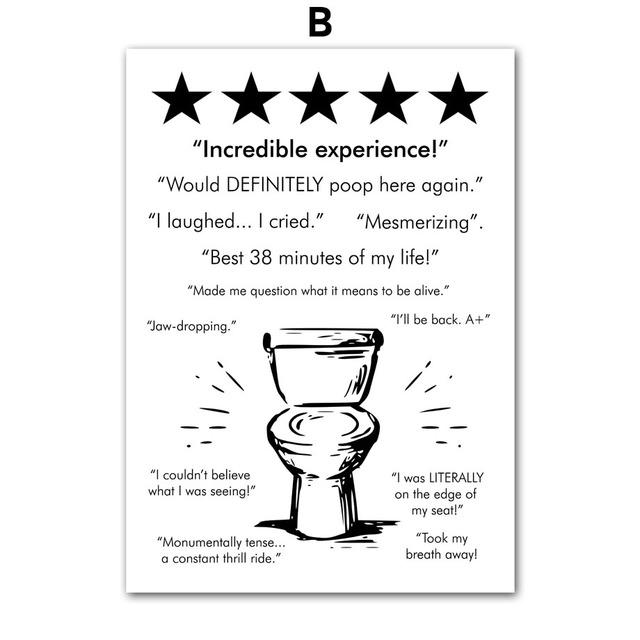 Wandkunst Leinwandmalerei Funy Toilettenjunge Schwarz Weiß Nordische Poster und Drucke Wandbilder für Wohnzimmer Badezimmer Club Decor Kein Rahmen