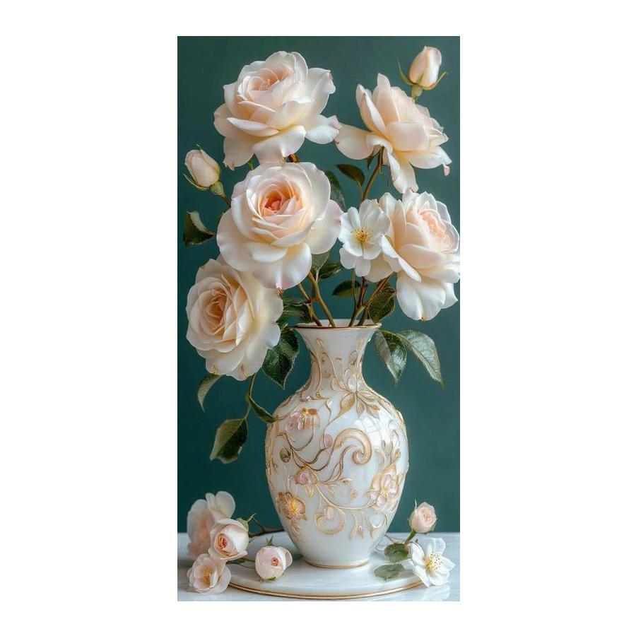 Still Life Flower Vase Large Size Diamond Painting Floral Diy Full Square Round Drill Rhinestone Embroidery Mosaic Cross Stitch Kits