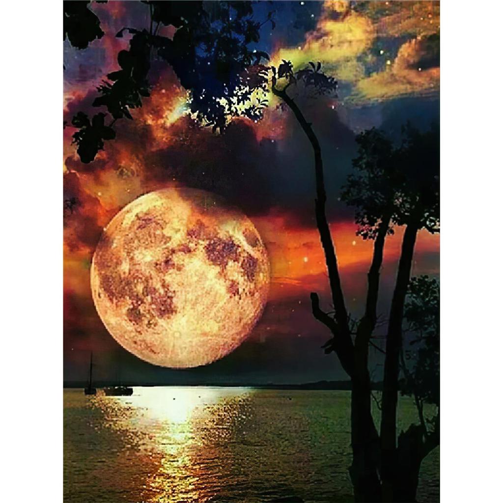 Full 5D Diy Diamond Painting Moon Landscape World Diamond Embroidery Cross Stitch Home Decor Handmade Gift