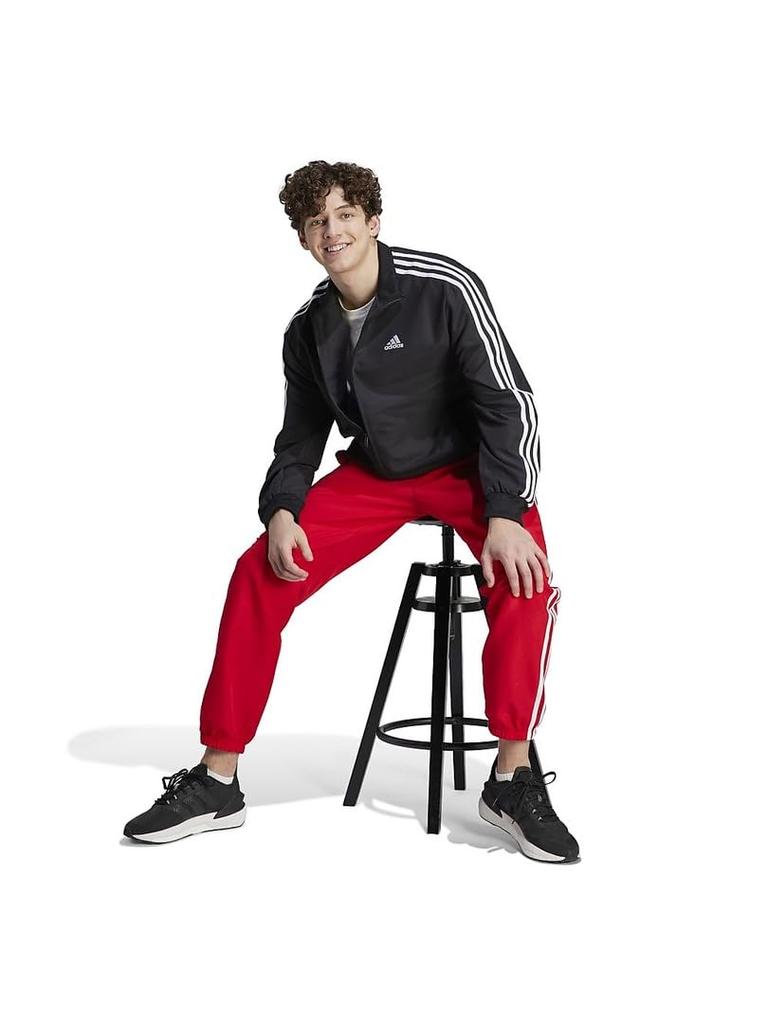 Adidas Pletená tepláková souprava pro muže s šarlatovými 3 pruhy, Černá/Bílá/Lepší (IJ6060) J/S