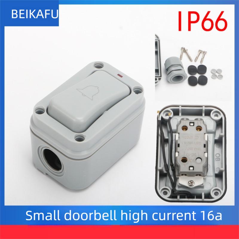 Avoir IP66 Wall Light Switches 1 2 Gang 2Way Outdoor Waterproof Dustproof Doorbell Push Button Switch 110V~220V Plastic Material