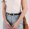 Viney Women's Thin Leather Pin Buckle Belt