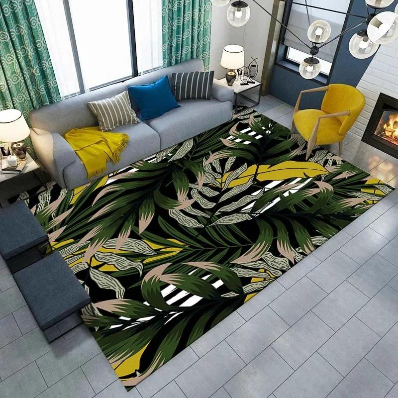 Tropical Plant Leaf Printed Floor Mat Door Front Decoration Home Living Room Floor Mat