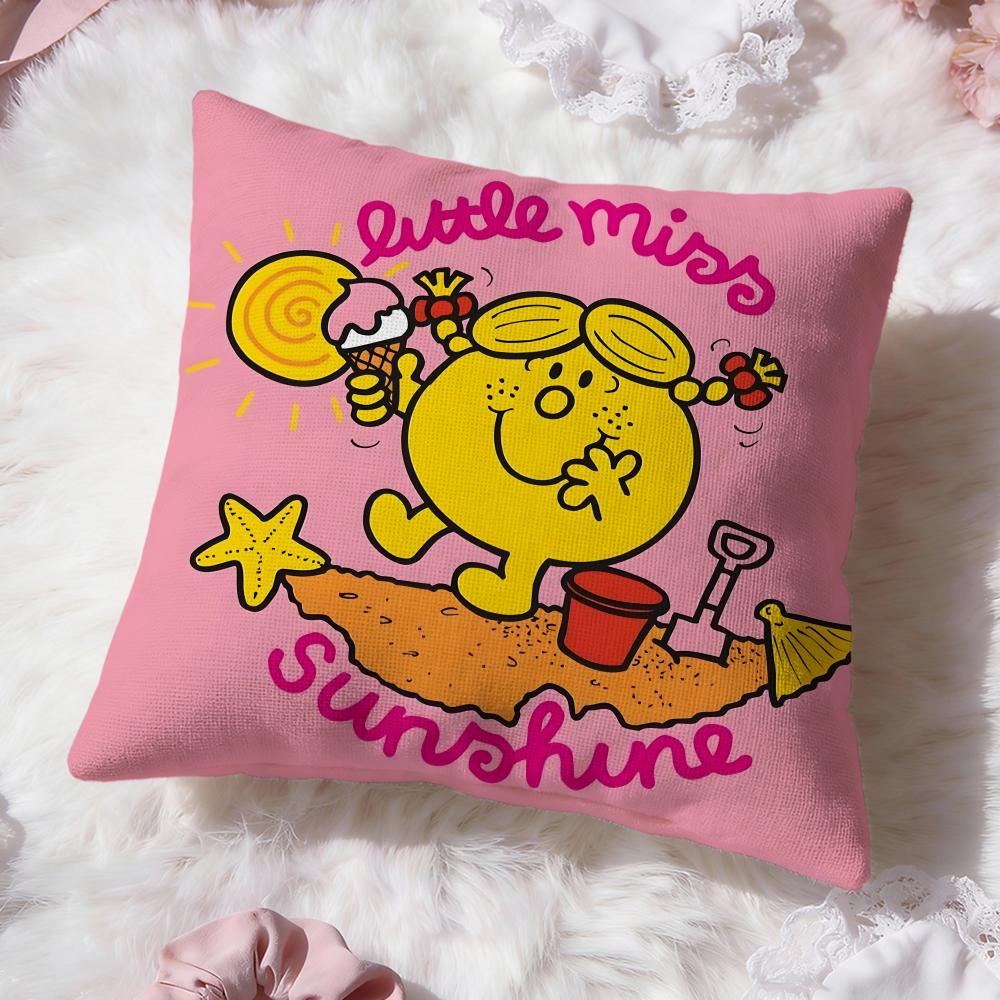 cute Mr. Men and Little Miss Cushion Cover Premium Comfort Reversible Pillow Cove -Two in One Design for Any Room & Car Interior
