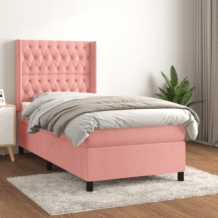 3132830 vidaXL Divan-lit Et Matelas Rose 80x200 Cm Velours