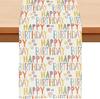 Colorful Happy Birthday Table Runners Holiday Table Decorations Reusable Tables Runner for Home Kitchen Dining Party Decor
