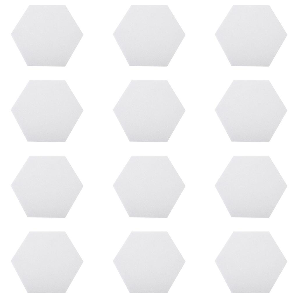 12Pcs Felt Hexagon Wall Board Memo Self-Adhesive Bulletin Board Decorative Tile for Notes Photos Message Display