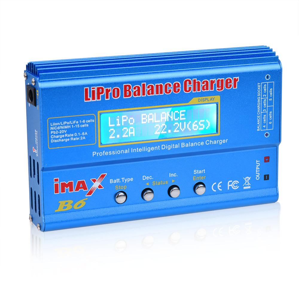 B6 80W Digital RC Balance Charger Discharger for LiPo NiMH NiCd LiFe Pb Battery Lipro Charger+ 15V 6A Adapter Optional