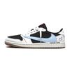 Travis Scott x Air Jordan 1 Ink Black Travis Scott X AJ1 Low Tlumení Nízké Kožené Basketbalové Boty Unisex DZ4137-700(Tým1698-)