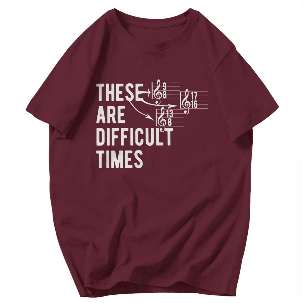 Men T Shirt These Are Difficult Times Christian 2025 Summer Y2K Graphic Short Sleeve Unisex Tops T Shirts
