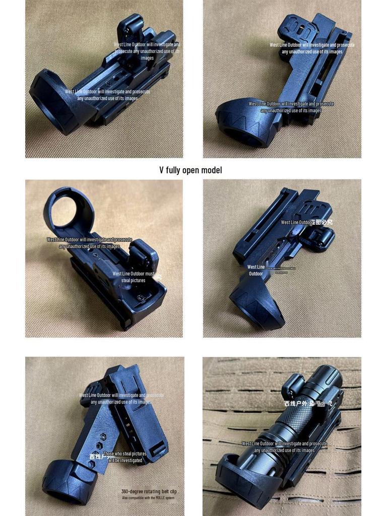 Quick-Draw Tactical Flashlight Holster: High-Intensity, Side-Opening, Waist-Mounted Torch Holder