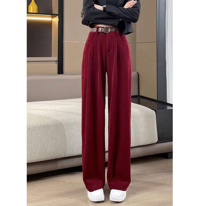 Autumn Winter Lady Snow Warm Pants Classic Fleece High Waist Trousers Women Straight Leg Plush Thermal Casual Pants