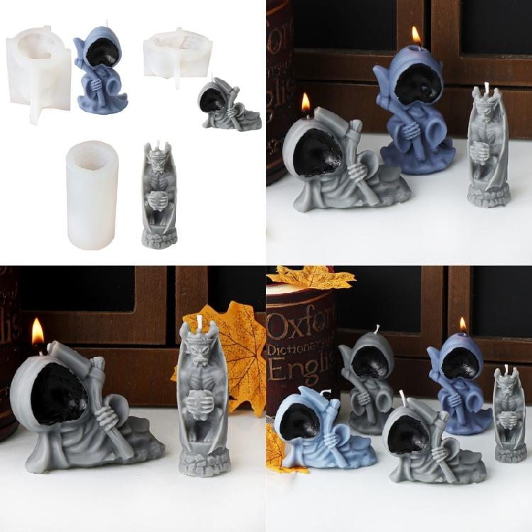 Candle Moulds Hand-Making Soap Molds Death Shape Clay Mould Silicone Crafting Moulds Suitable for Hand-Making Project