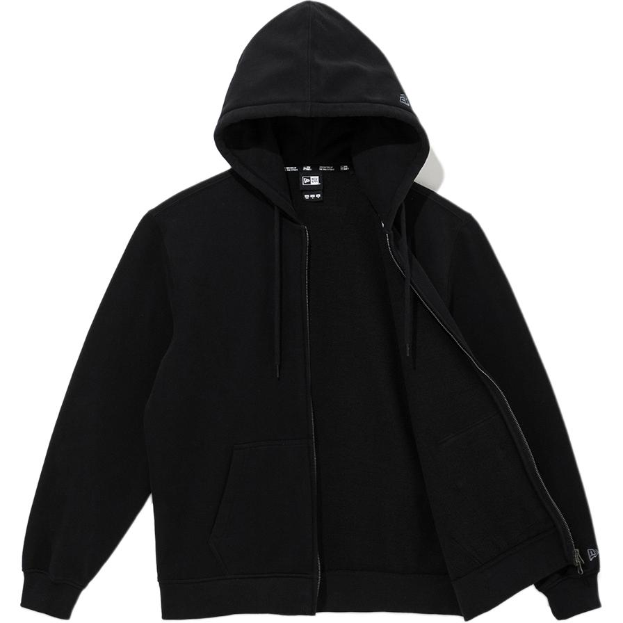 New Era Solid Color Hooded Zip-Up Long Sleeve Jacket Unisex jackets Black 14398011